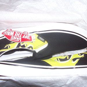 Vans Slip-On Slime Flame Black & Green Skate Shoes